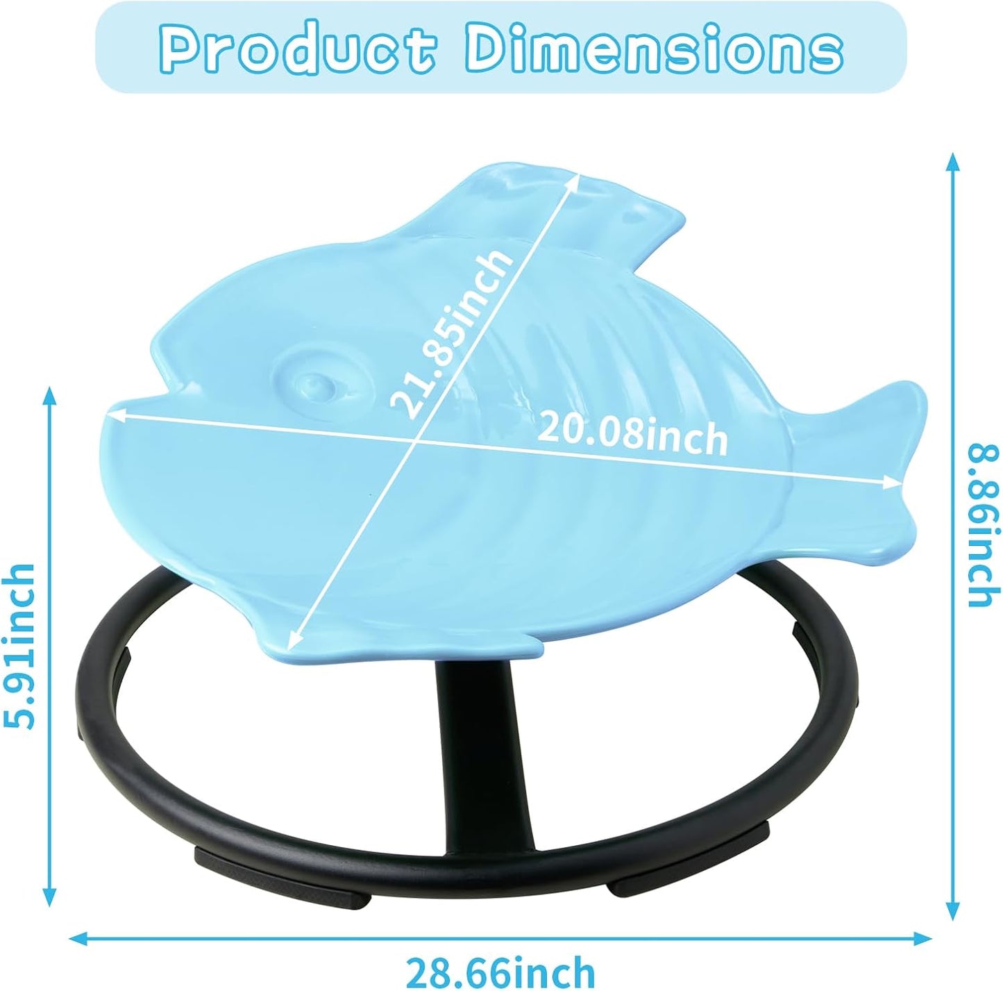 LulliSpace Blue Fish Shape Kids Swivel Sensory Swivel Chair