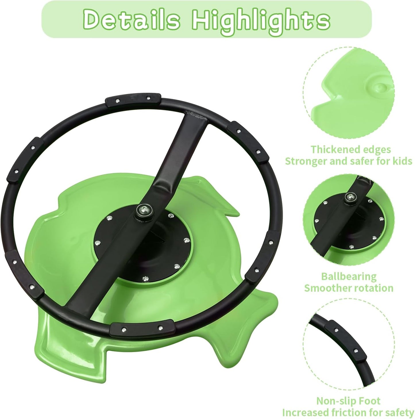 LulliSpace Green Fish Shape Kids Swivel Sensory Swivel Chair