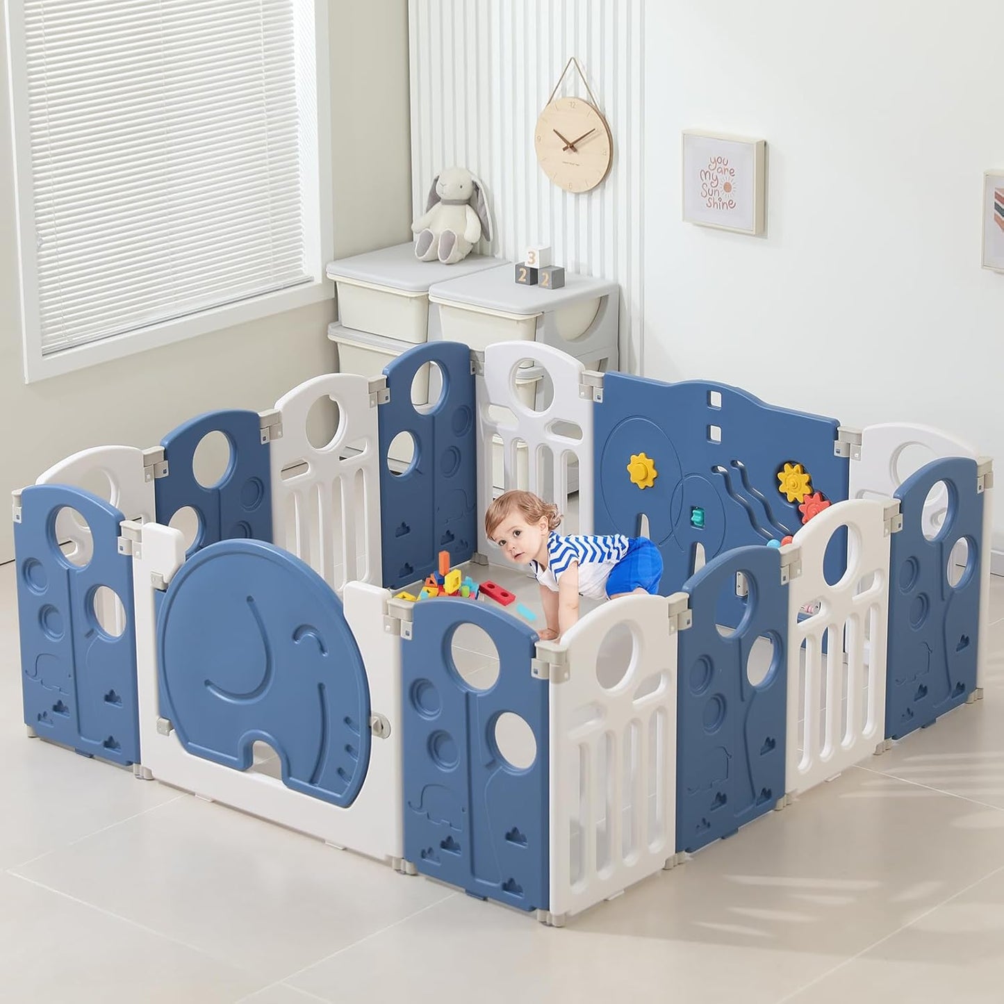 LulliSpace 2 Color Baby Playpen for Kids and Toddlers