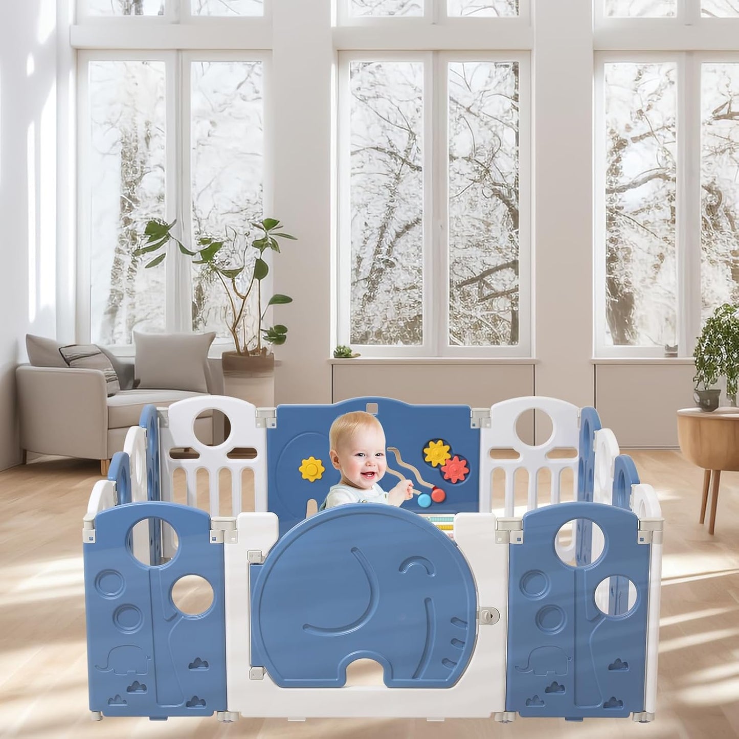 LulliSpace 2 Color Baby Playpen for Kids and Toddlers