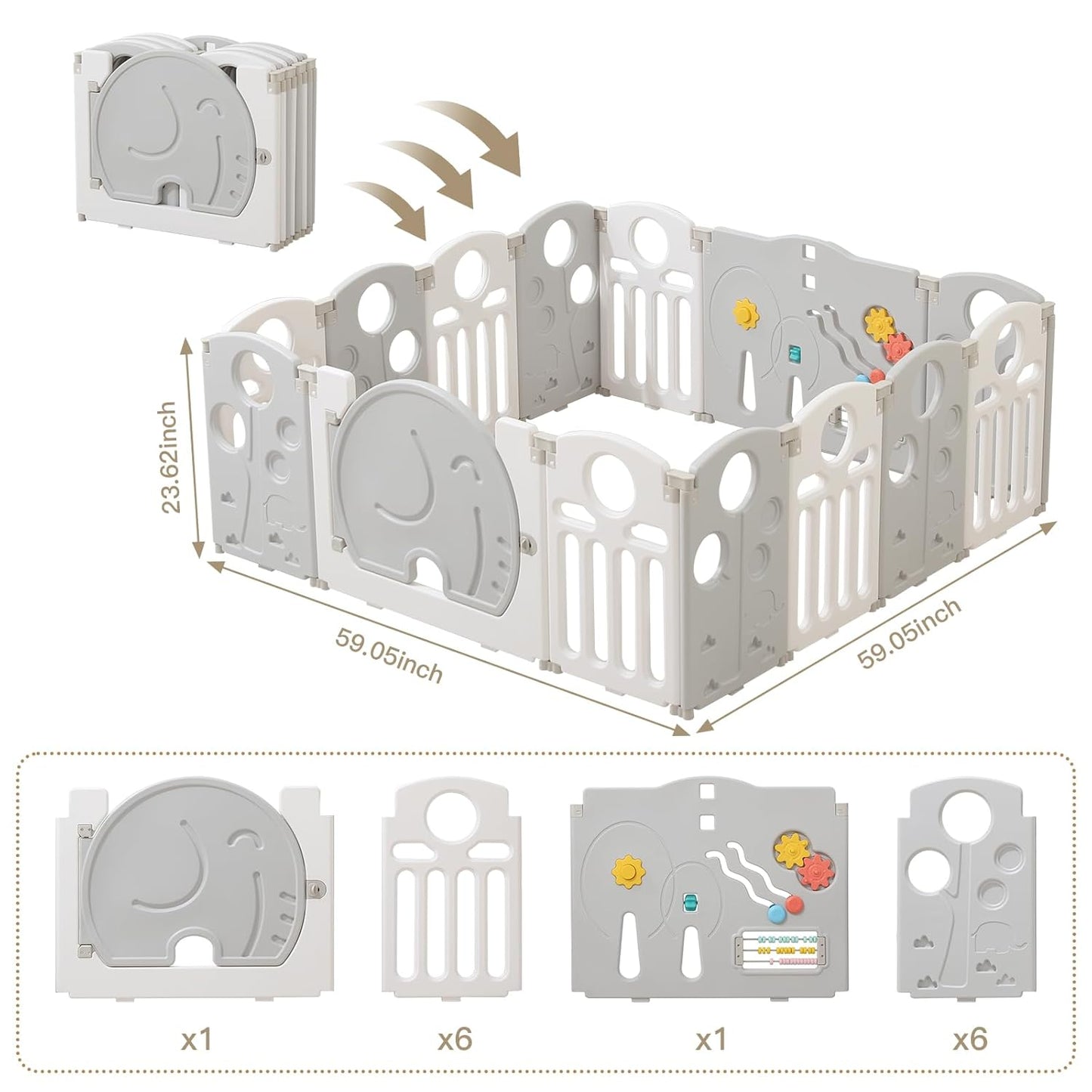 LulliSpace 2 Color Baby Playpen for Kids and Toddlers