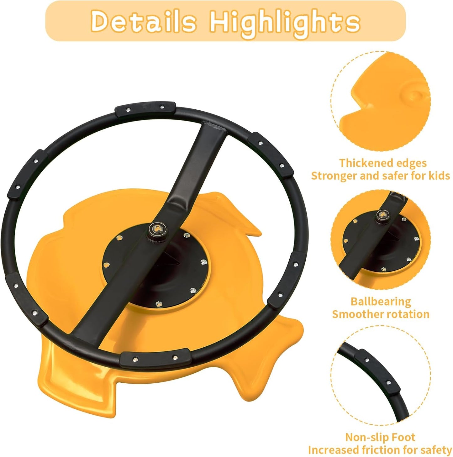 LulliSpace Yellow Fish Shape Kids Swivel Sensory Swivel Chair