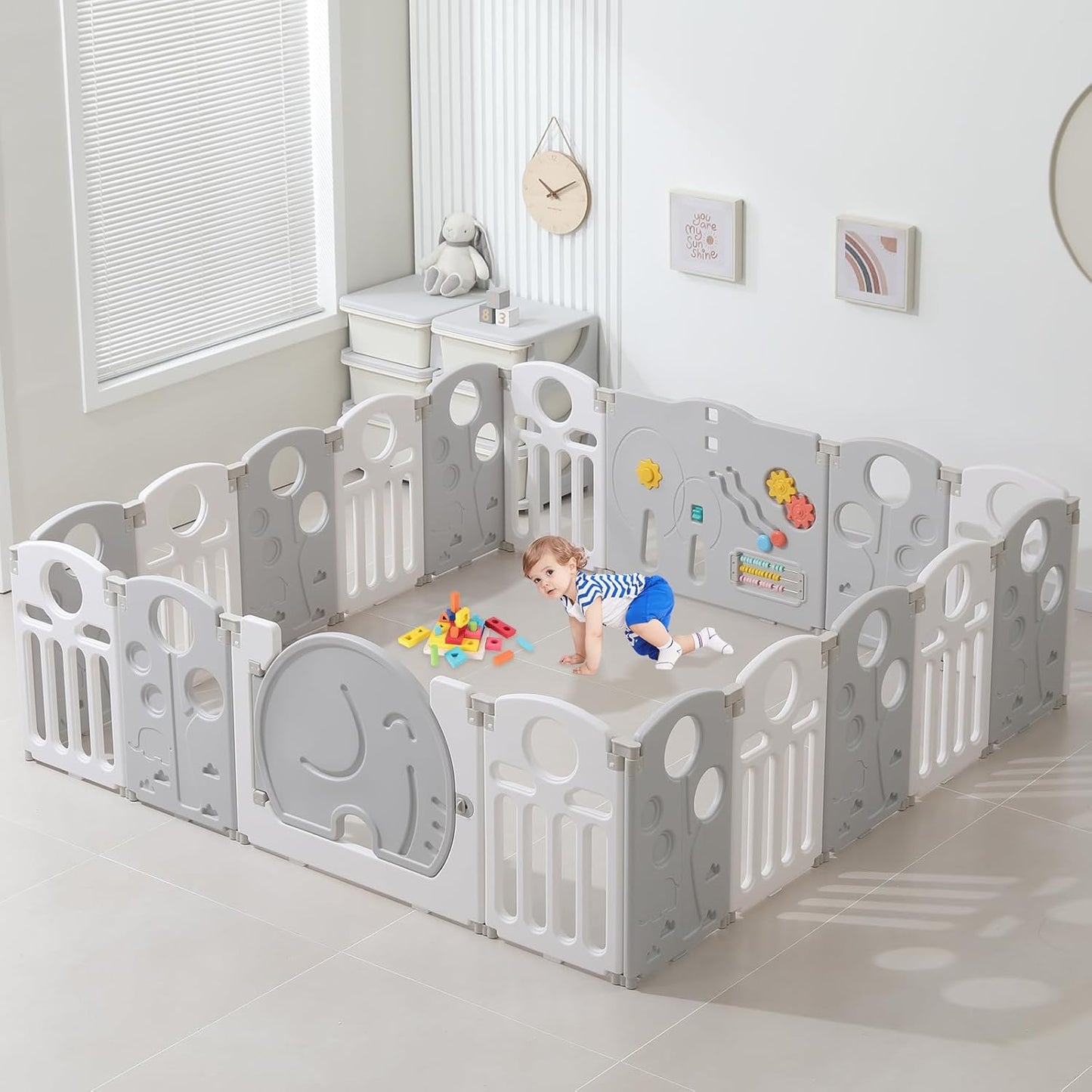 LulliSpace 2 Color Baby Playpen for Kids and Toddlers