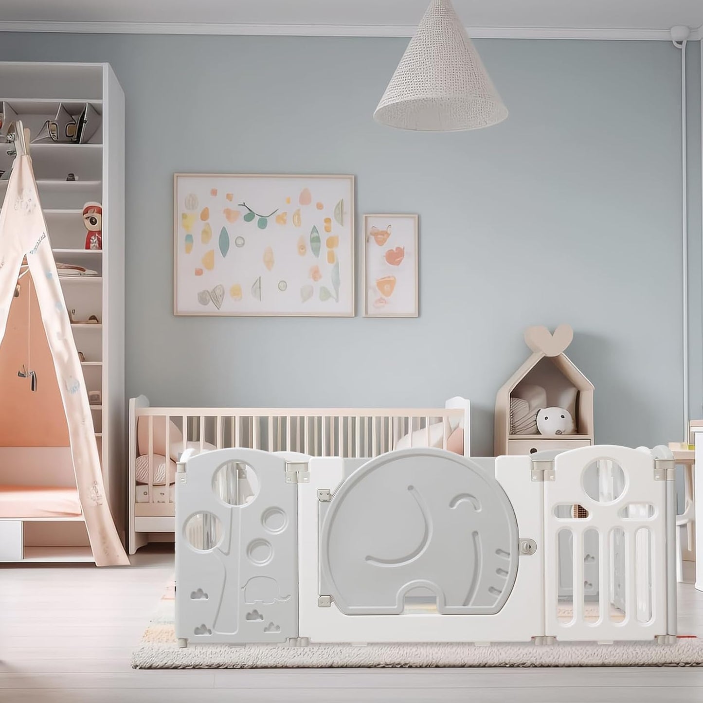 LulliSpace 2 Color Baby Playpen for Kids and Toddlers