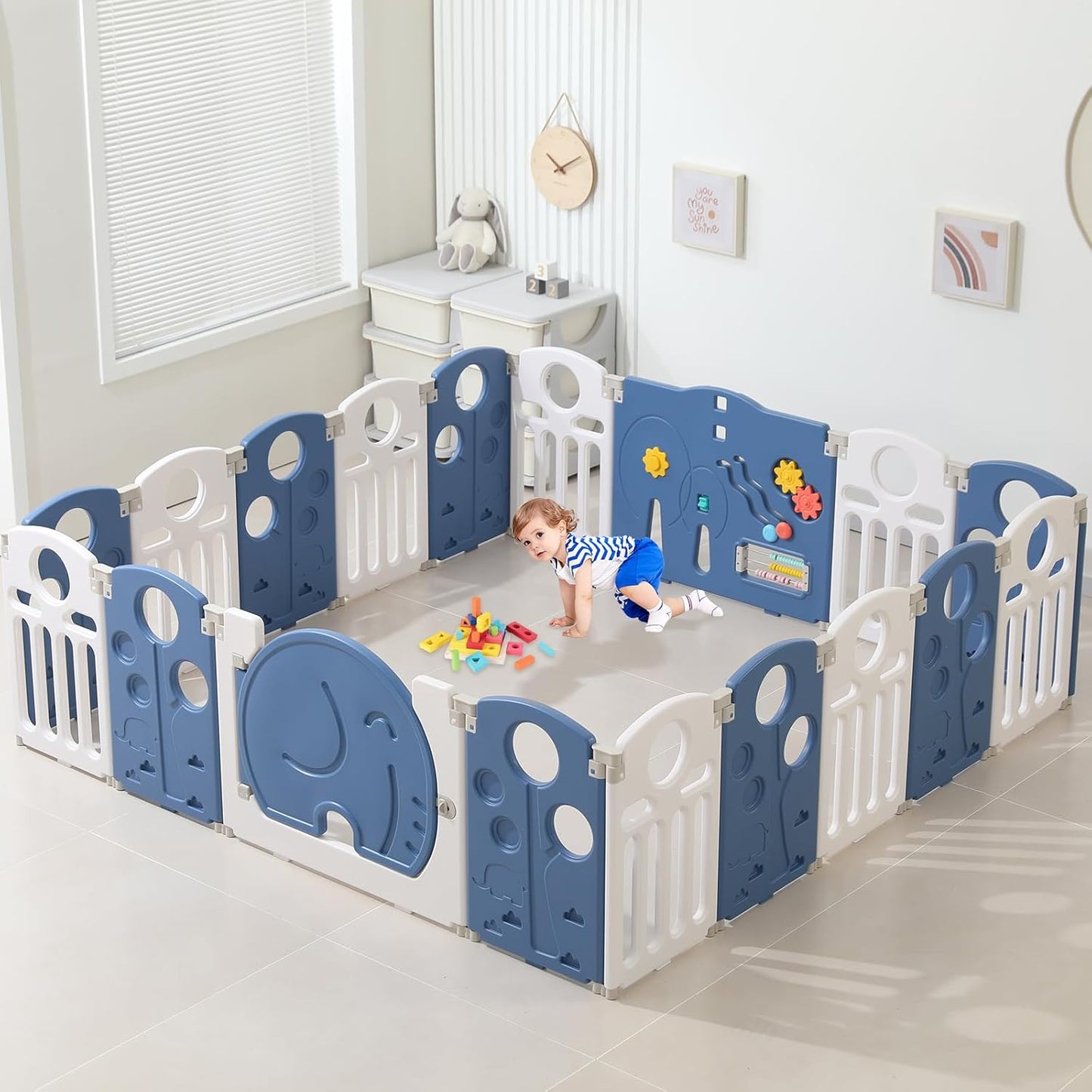 LulliSpace 2 Color Baby Playpen for Kids and Toddlers