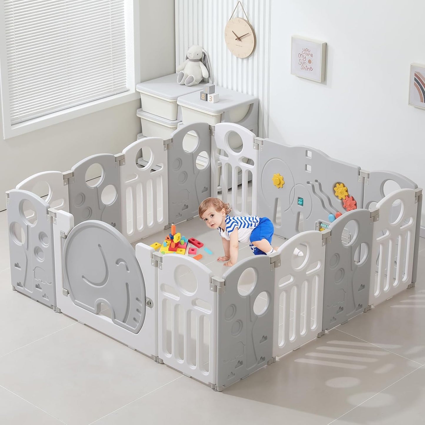 LulliSpace 2 Color Baby Playpen for Kids and Toddlers