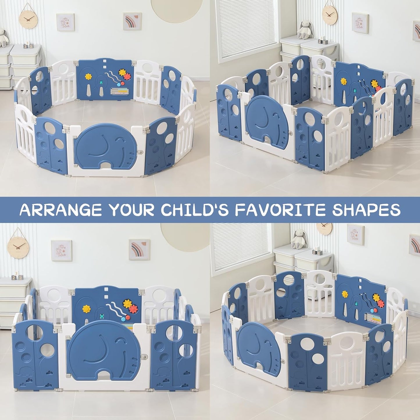LulliSpace 2 Color Baby Playpen for Kids and Toddlers