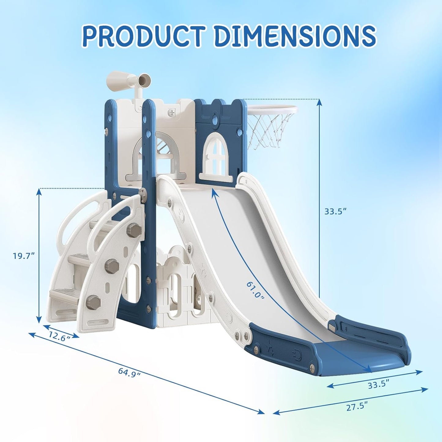 LulliSpace 6 in 1 Toddler Slide for Toddler Age 1-3