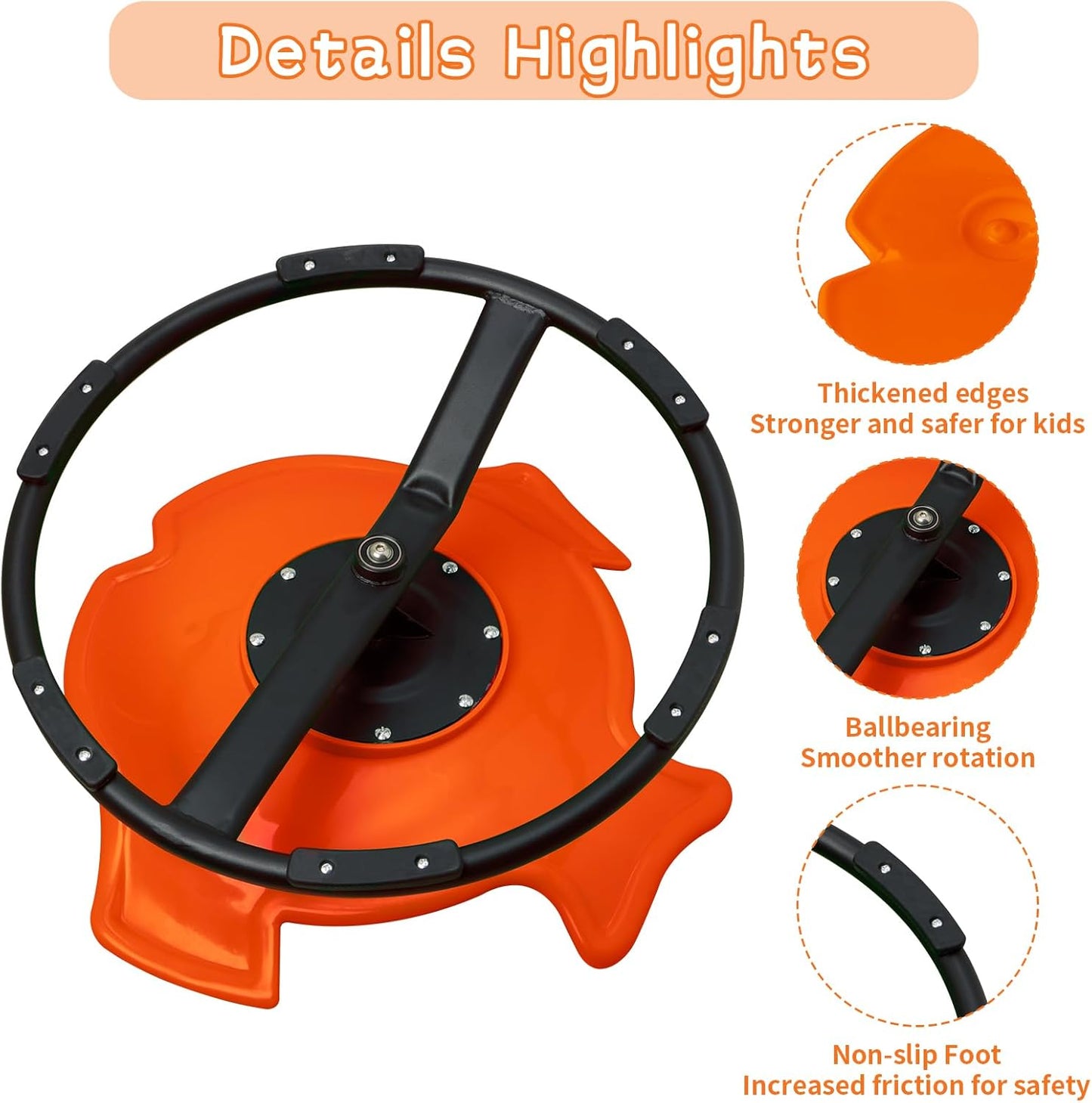 LulliSpace Orange Fish Shape Kids Swivel Sensory Swivel Chair