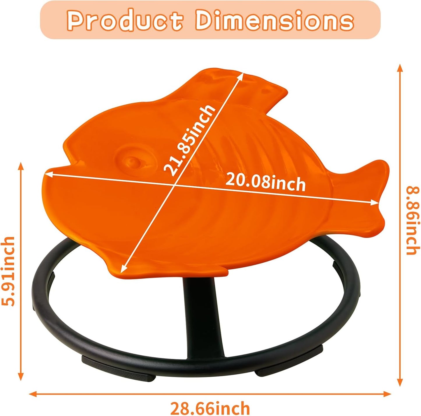 LulliSpace Orange Fish Shape Kids Swivel Sensory Swivel Chair