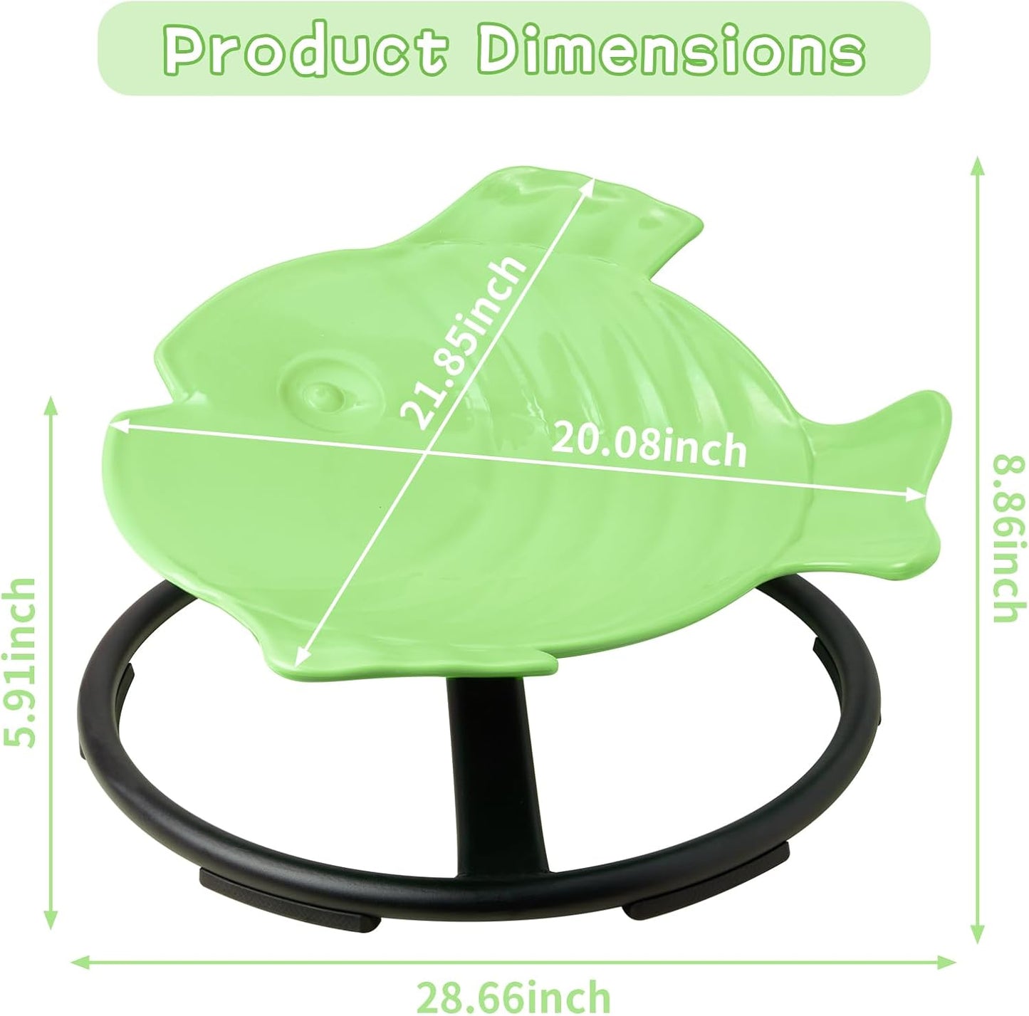 LulliSpace Green Fish Shape Kids Swivel Sensory Swivel Chair