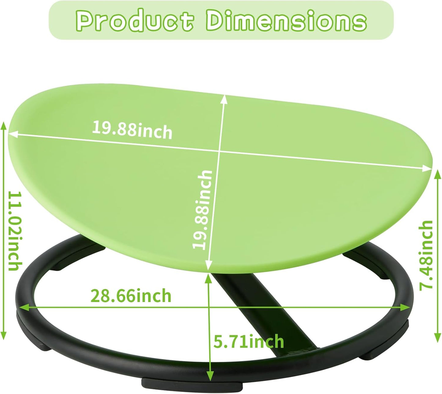 LulliSpace Green Swivel Sensory Spinning Chair