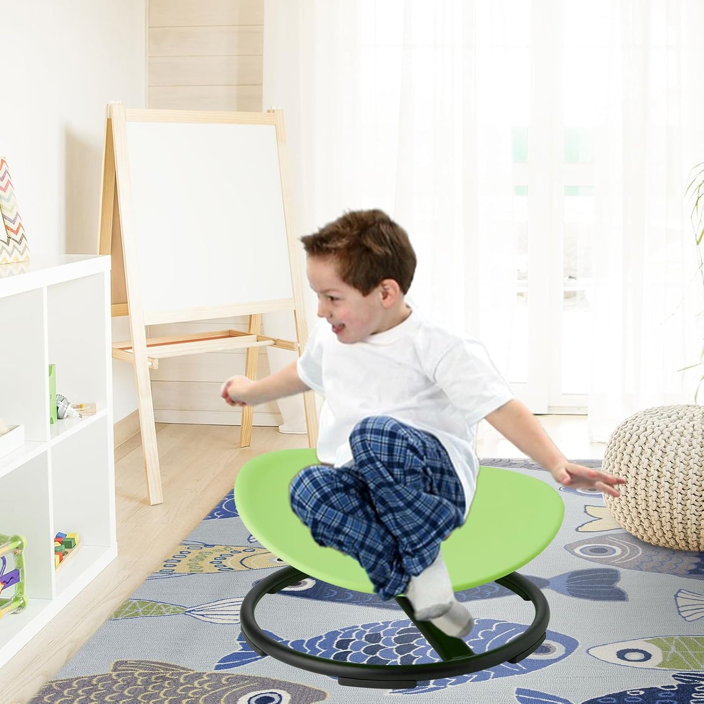 LulliSpace Green Swivel Sensory Spinning Chair