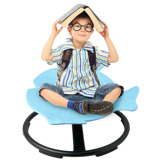 LulliSpace Blue Fish Shape Kids Swivel Sensory Swivel Chair