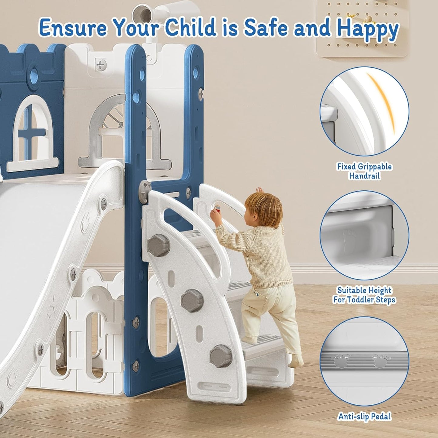 LulliSpace 6 in 1 Toddler Slide for Toddler Age 1-3