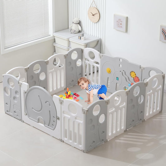 LulliSpace 2 Color Baby Playpen for Kids and Toddlers