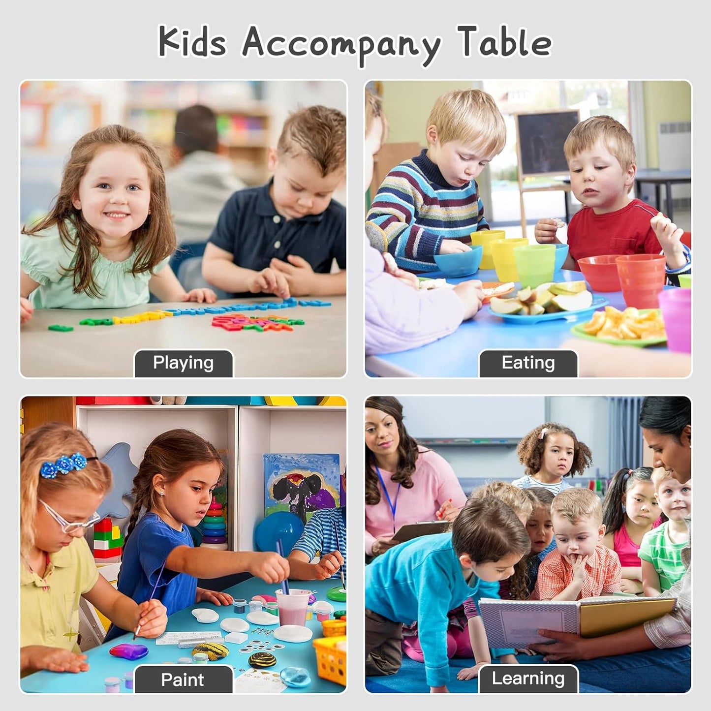 LulliSpace Blue Kids Table and 4 Chairs Set