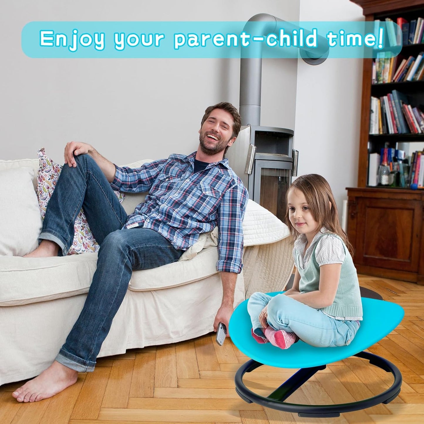 LulliSpace Blue Swivel Sensory Spinning Chair